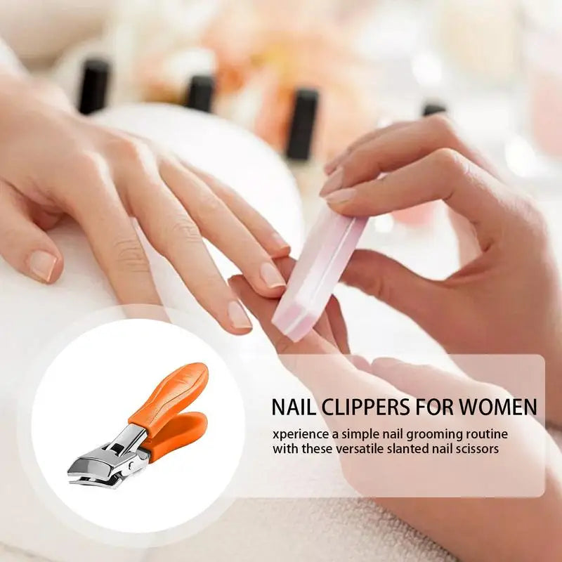 Nail Clippers for Men women Thick Toenails Large Wide Jaw Opening Anti-Splash Slanted Long Handle No Splash Fingernail Clipper