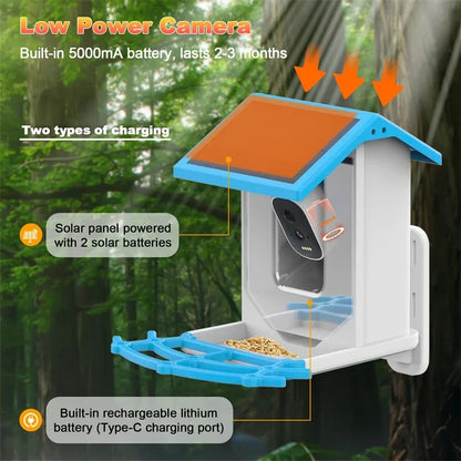 Smart Bird Feeder with Camera (Solar Powered | 4MP HD | WiFi/4G LTE)