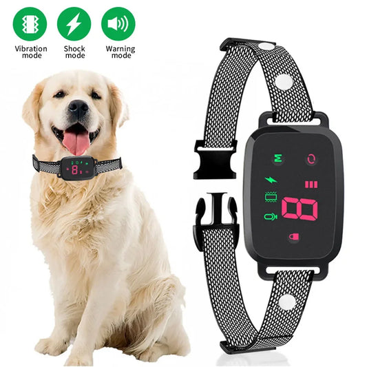 Smart Anti-Barking Dog Collar, HD Display, IP67 Waterproof