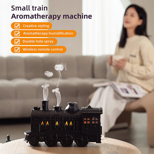 Small Train Ultrasonic Air Humidifier &amp; Aromatherapy Diffuser (Remote Control | 350ml/h | LED Lights)