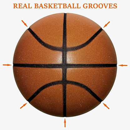 Silent Basketball – Size 7 (29.5") / Size 5 – Airless Foam Ball for Quiet Indoor Dribbling & Training with Grooved Design