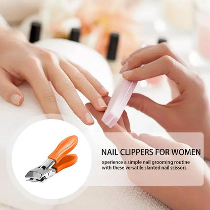 Nail Clippers for Men women Thick Toenails Large Wide Jaw Opening Anti-Splash Slanted Long Handle No Splash Fingernail Clipper