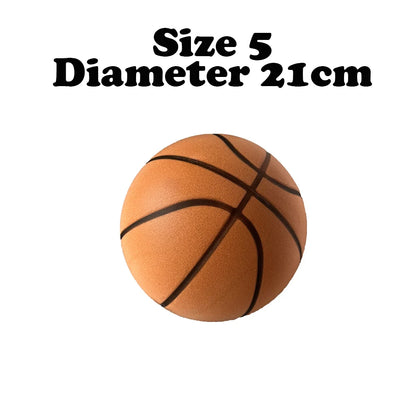 Silent Basketball – Size 7 (29.5") / Size 5 – Airless Foam Ball for Quiet Indoor Dribbling & Training with Grooved Design