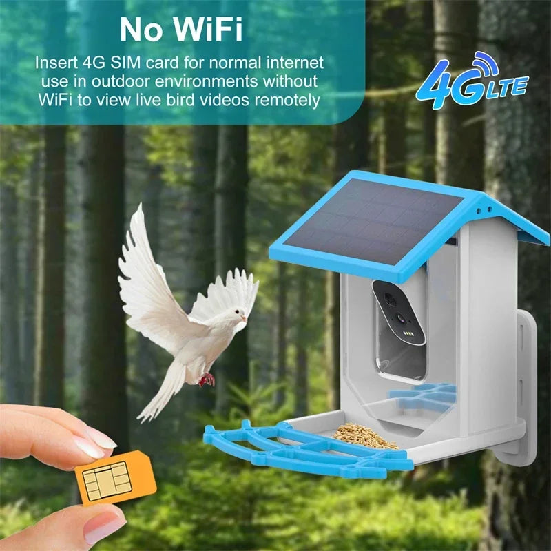 Smart Bird Feeder with Camera (Solar Powered | 4MP HD | WiFi/4G LTE)