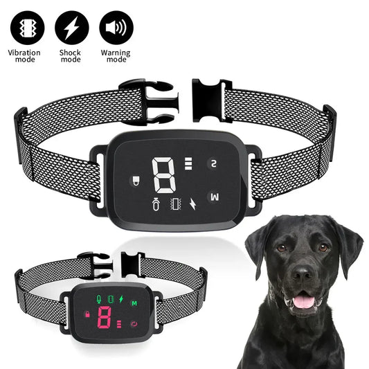 Smart Anti-Barking Dog Collar, HD Display, IP67 Waterproof