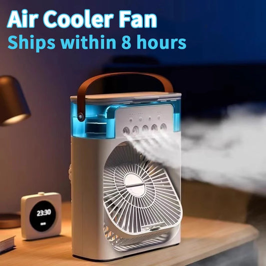 3-in-1 Mini Air Cooler Fan | Portable Humidifier & LED Night Light for Home & Office